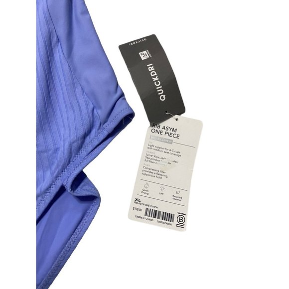 Athleta One-Shoulder Lavender One Piece Swimsuit size 16 - Picture 7 of 9